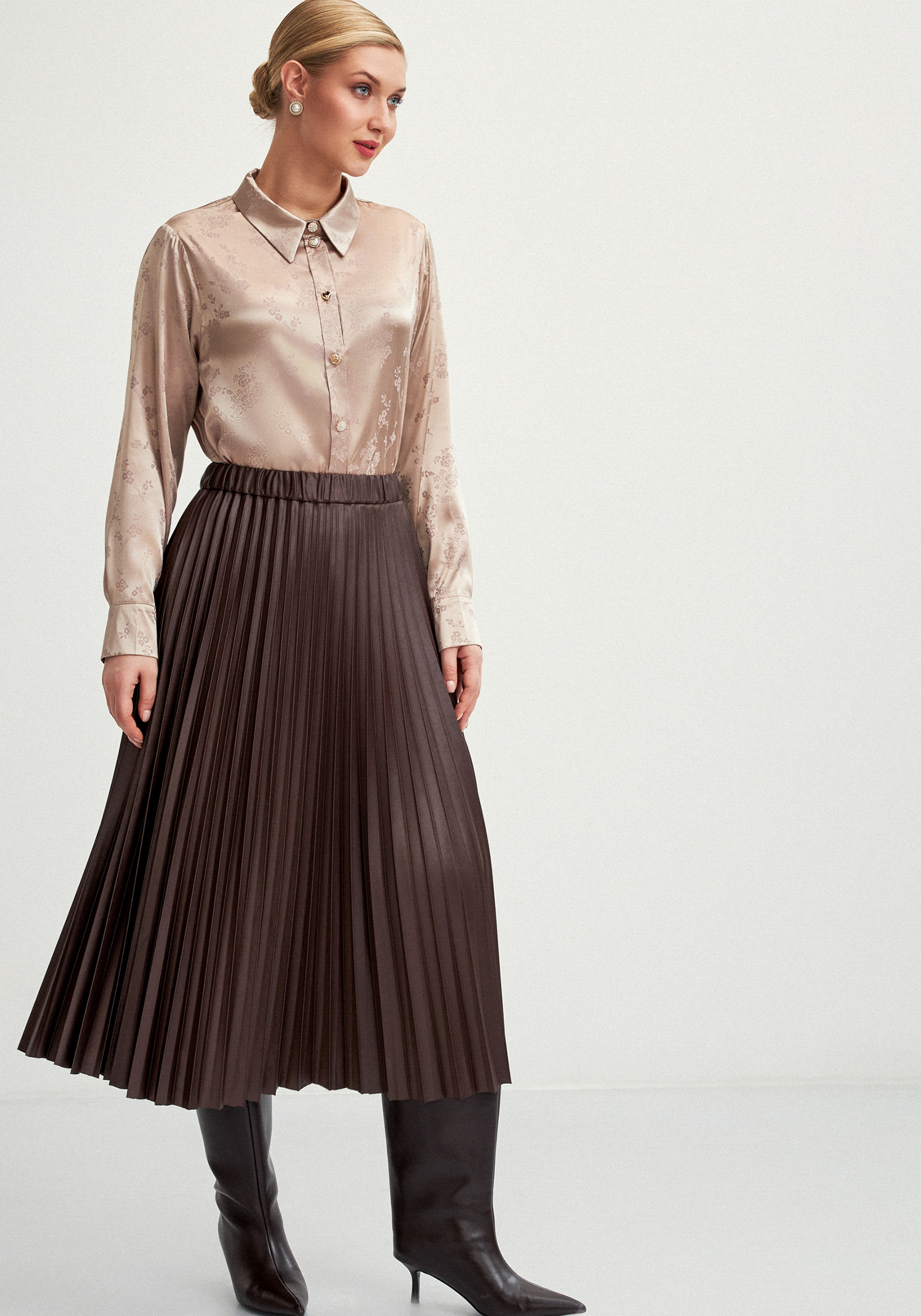 Юбка плиссированная из трикотажа с напылением 4499₽