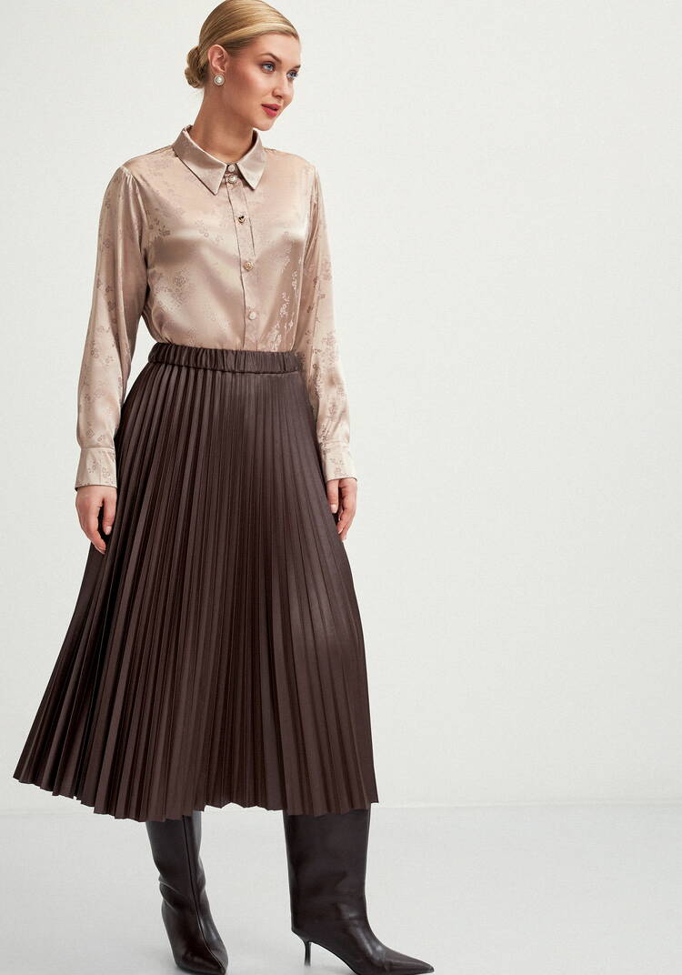 Юбка плиссированная из трикотажа с напылением шир.  750, рис. 1