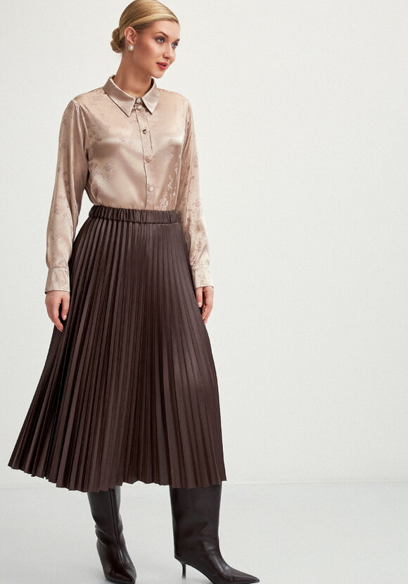 Юбка плиссированная из трикотажа с напылением шир.  580, рис. 1