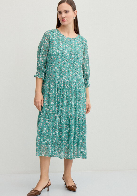 Платье миди из шифона с принтом шир.  580, рис. 12