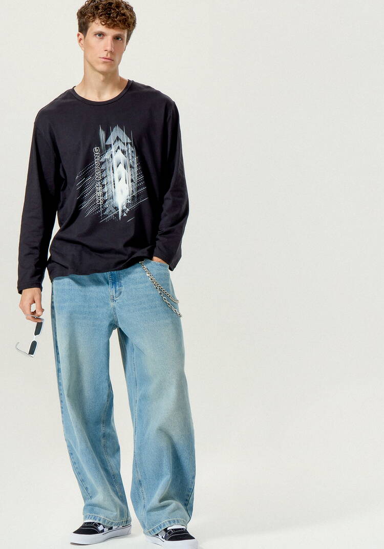 Комплект мужских лонгсливов с принтом шир.  750, рис. 16