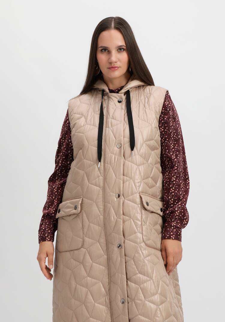 Жилет оверсайз удлинённый с капюшоном шир.  750, рис. 32