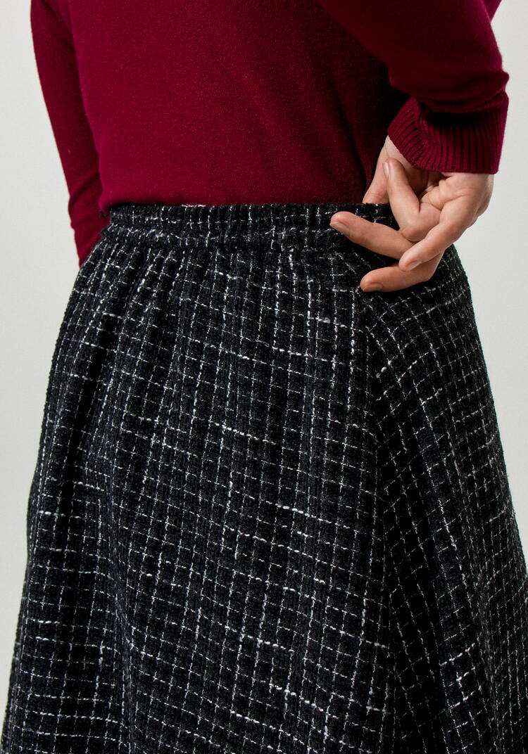 Юбка А-силуэта на резинке по спинке твидовая шир.  750, рис. 4