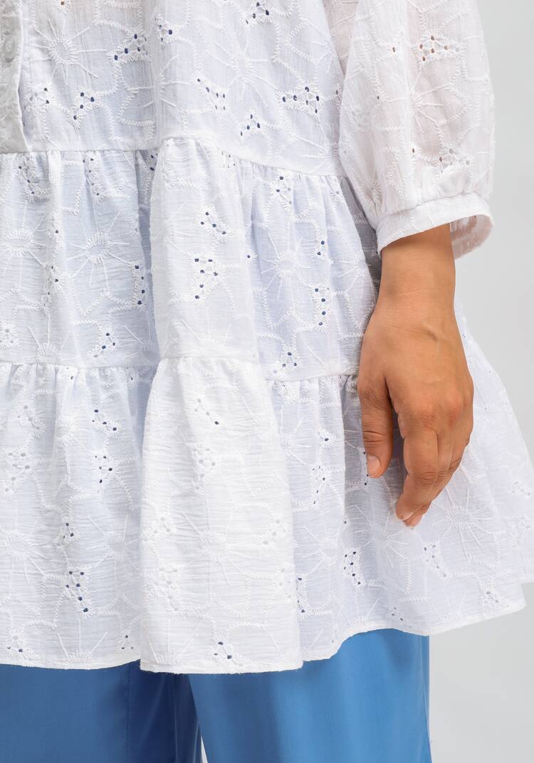 Туника из шитья с ярусами на пуговицах шир.  750, рис. 6