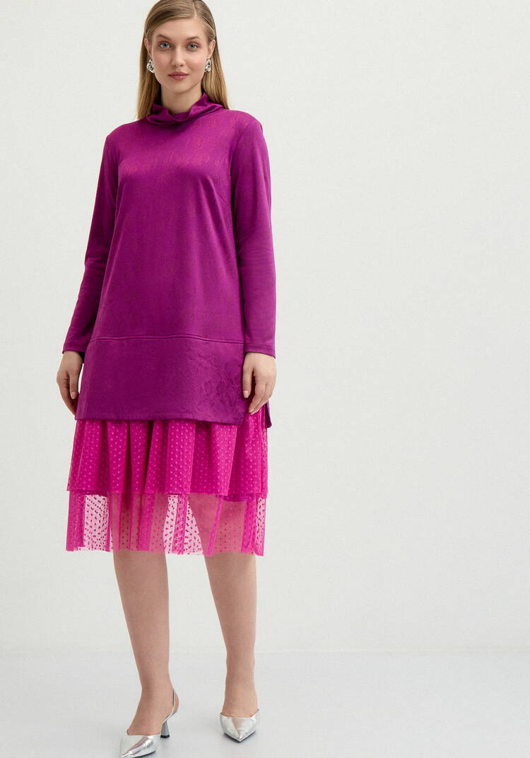 Платье с ярусами из сeтки шир.  750, рис. 1