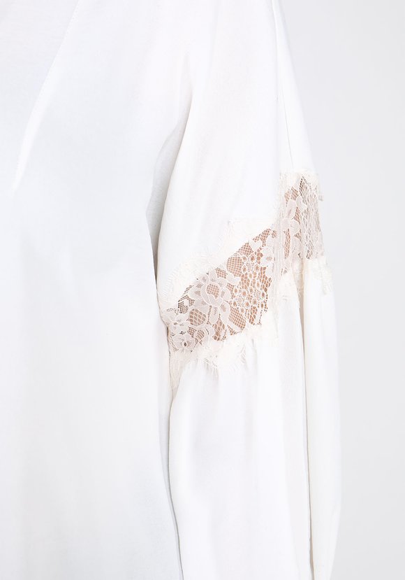 Блуза свободного силуэта с кружевом шир.  580, рис. 4