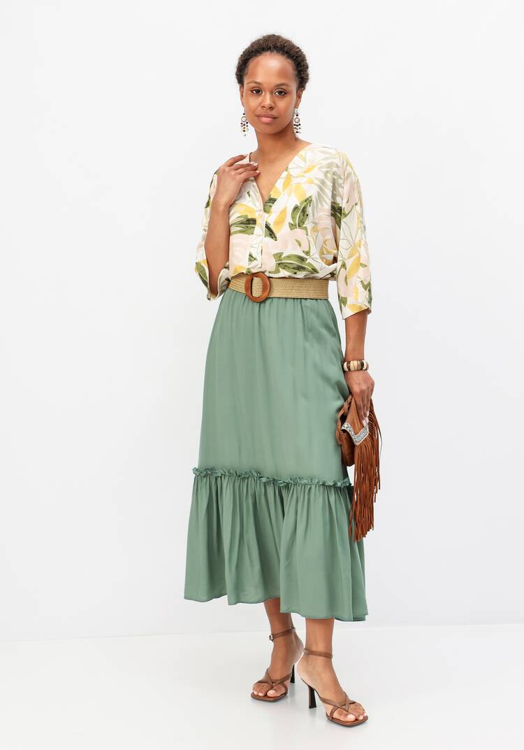 Юбка на эластичной ленте с ярусами шир.  750, рис. 8