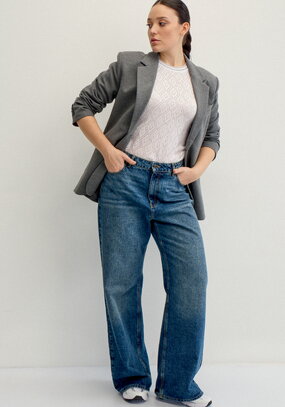 Джемпер с ажурными ромбами и метанитью