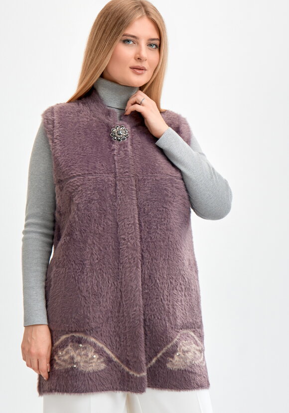 Жилетка из экомеха Розали шир.  580, рис. 1