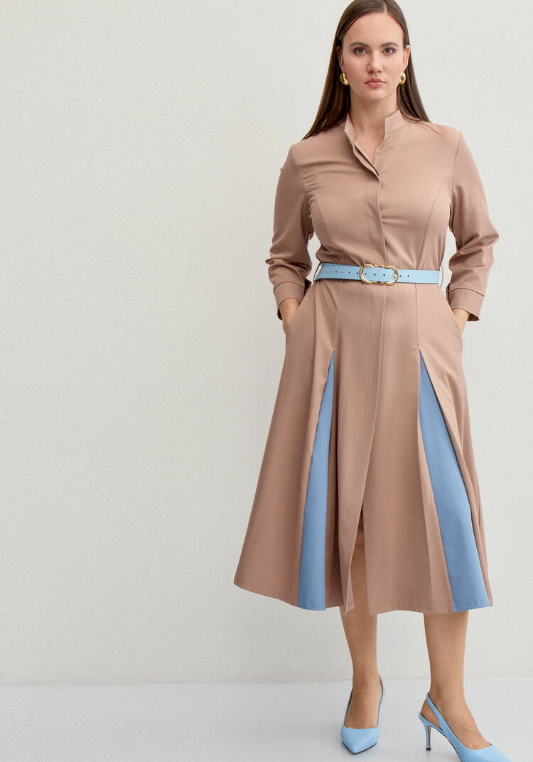 Платье с контрастными вставками в складках шир.  750, рис. 8