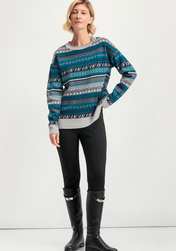 Джемпер со скандинавским рисунком шир.  750, рис. 18