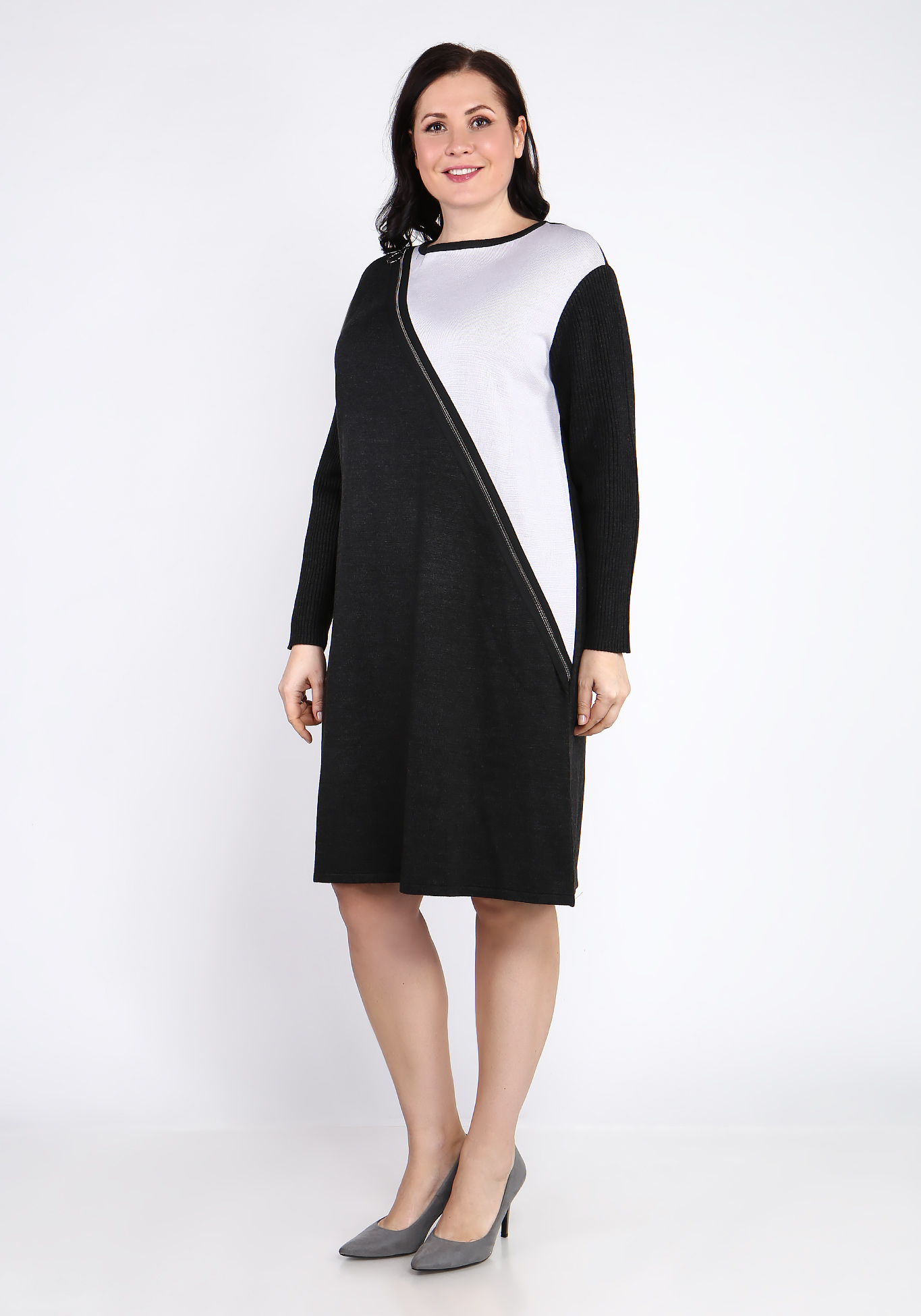 Платье с асимметричной молнией спереди цена и фото