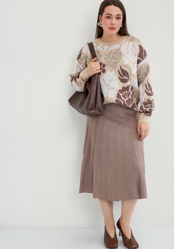 Юбка миди А-силуэта с переплетениями шир.  580, рис. 14
