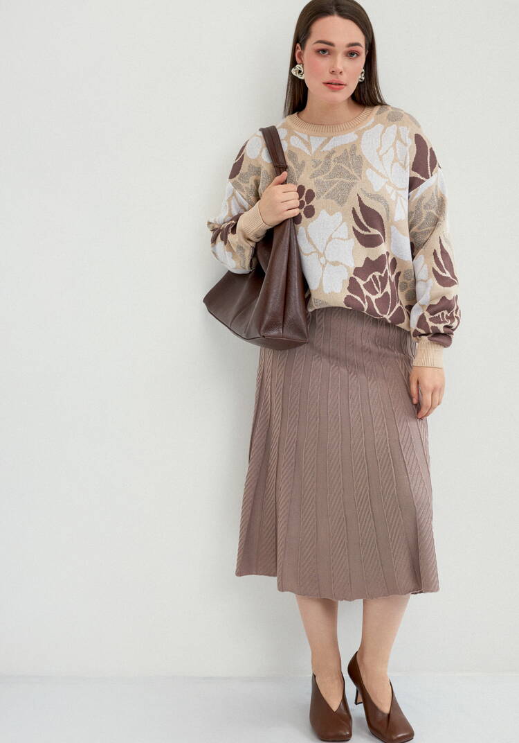 Юбка миди А-силуэта с переплетениями шир.  750, рис. 14