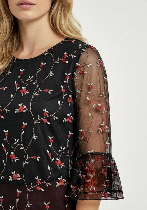 Блуза из ткани с вышивкой шир.  580, рис. 6