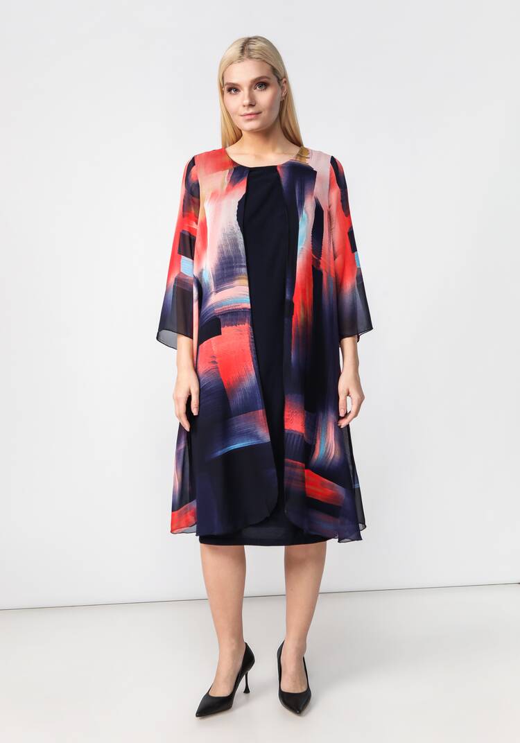 Платье трикотажное с шифоновой накидкой шир.  750, рис. 12