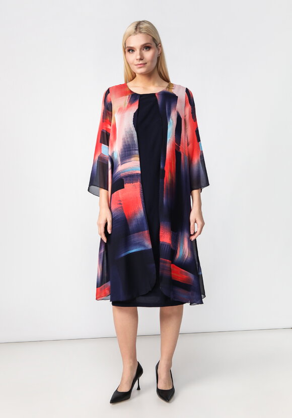 Платье трикотажное с шифоновой накидкой шир.  580, рис. 12