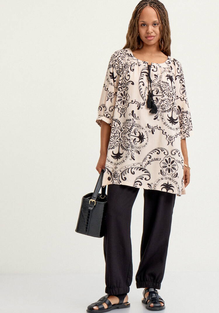 Туника с принтом свободного кроя шир.  750, рис. 10