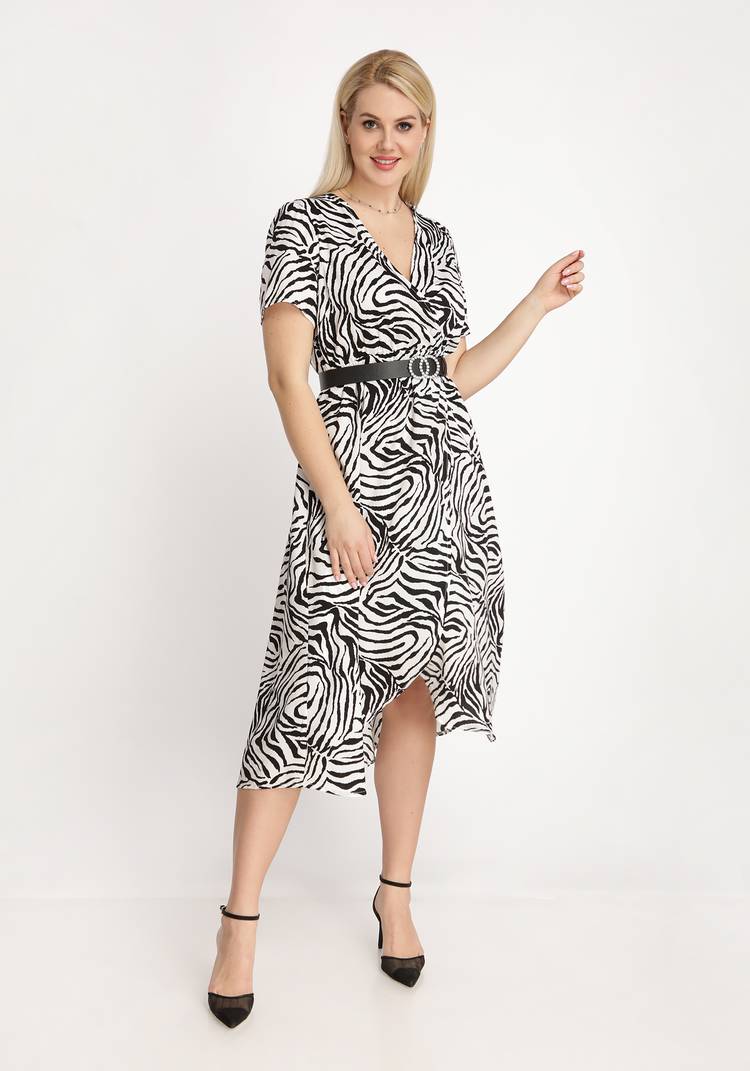 Платье с запахом с принтом Зебра шир.  750, рис. 3