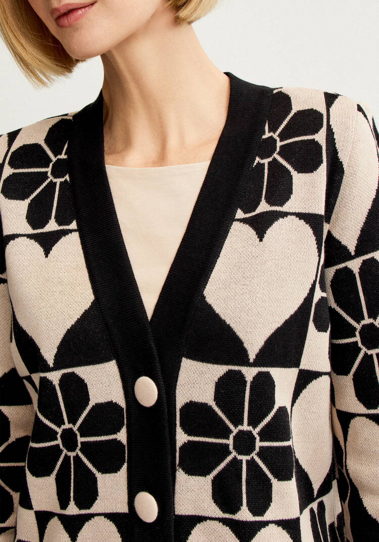 Кардиган прямой на пуговицах с рисунком шир.  750, рис. 5