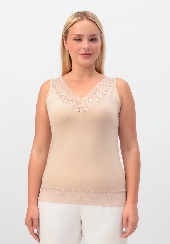 Майка с кружевом по низу Лайма шир.  580, рис. 9