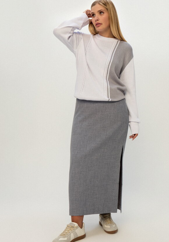 Джемпер двухцветный с косами шир.  580, рис. 9