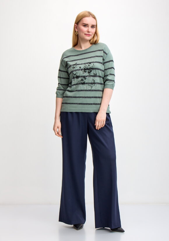 Блуза в полоску с принтом шир.  580, рис. 8