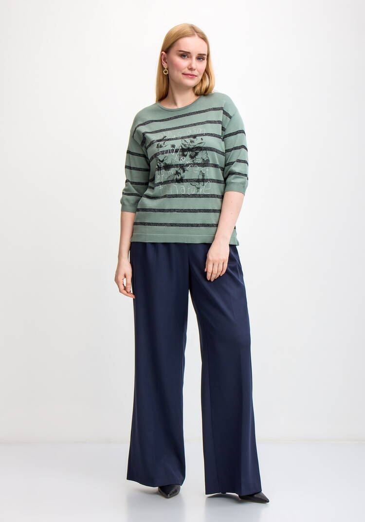 Блуза в полоску с принтом шир.  750, рис. 8