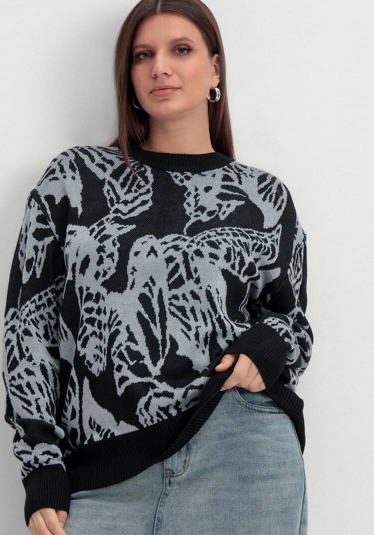 Джемпер с абстрактным цветочным принтом шир.  750, рис. 15