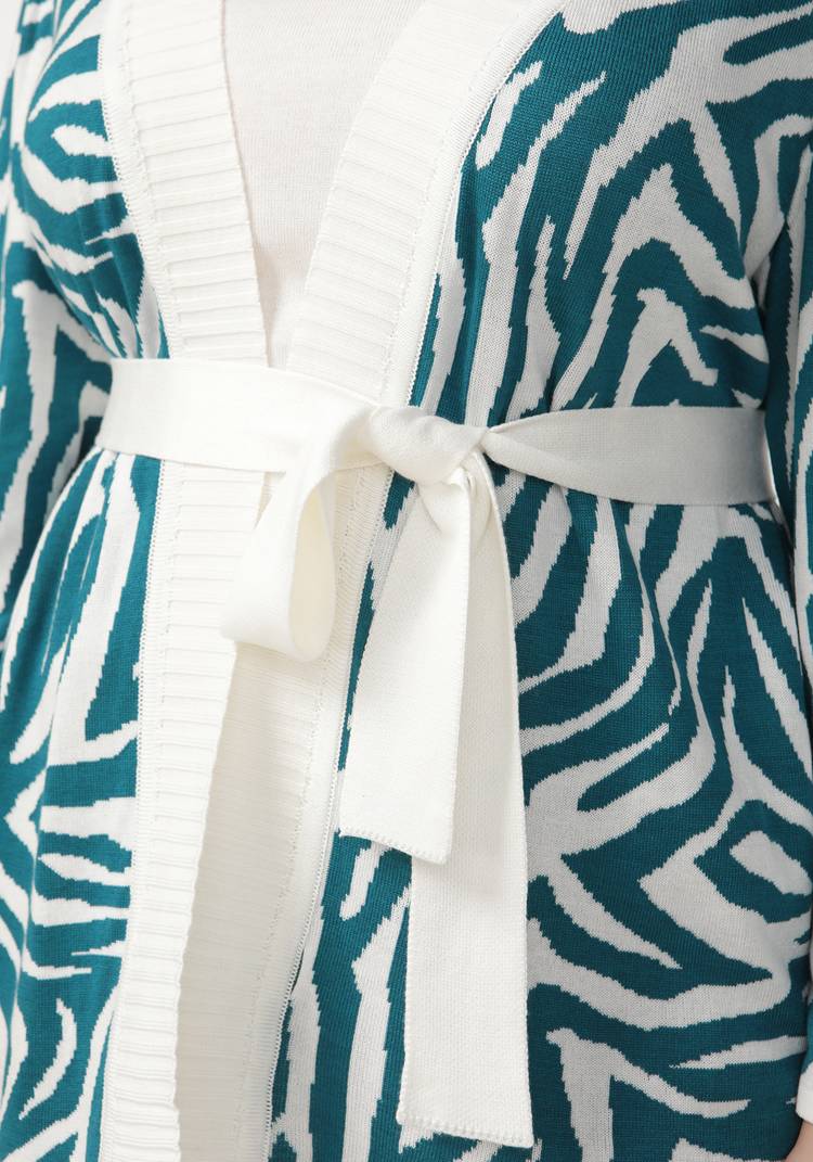 Кардиган с анималистическим рисунком и поясом шир.  750, рис. 9