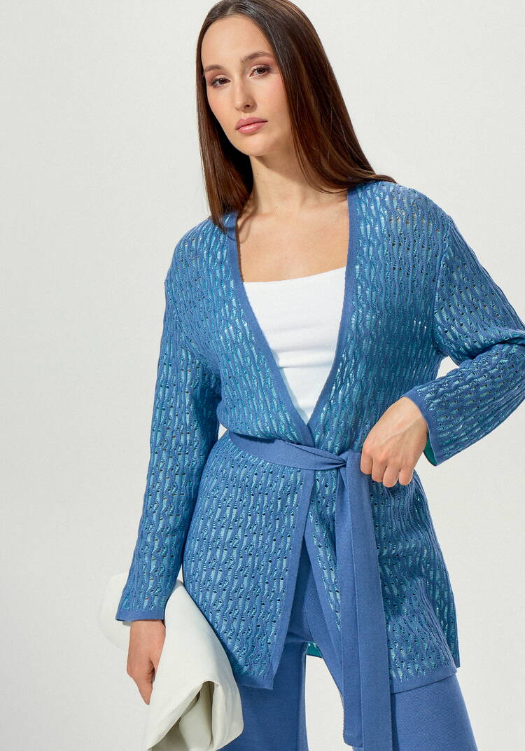 Кардиган ажурной вязки шир.  750, рис. 12