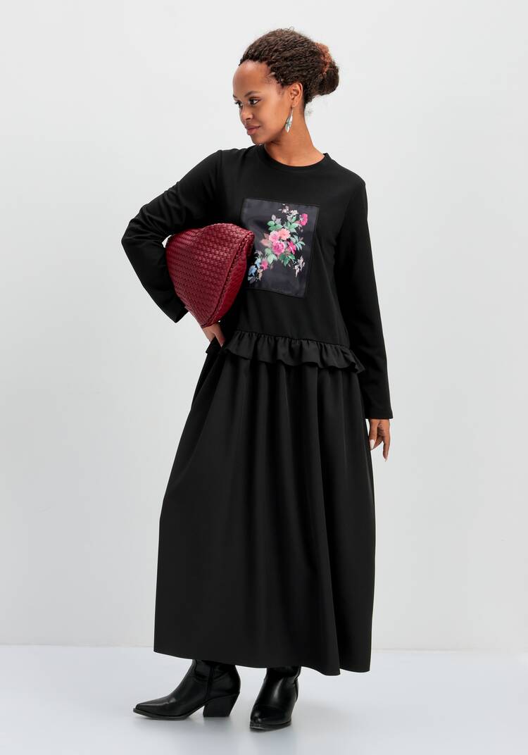 Платье с рисунком 3D шир.  750, рис. 17