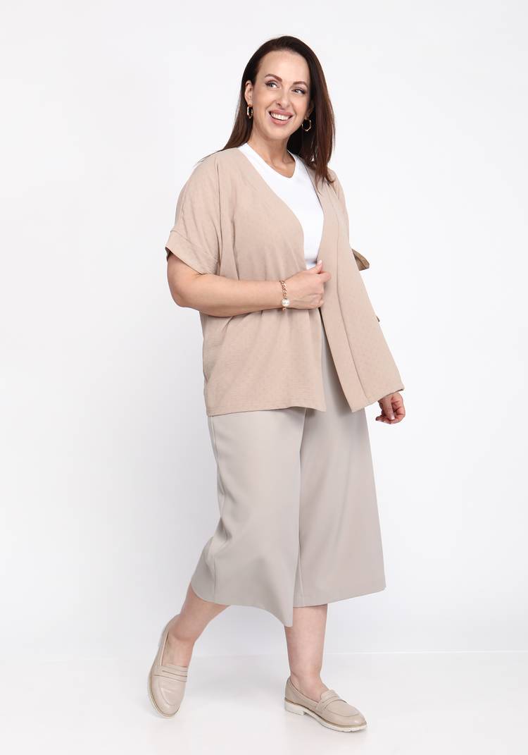 Брюки-кюлоты однотонные широкие шир.  750, рис. 4