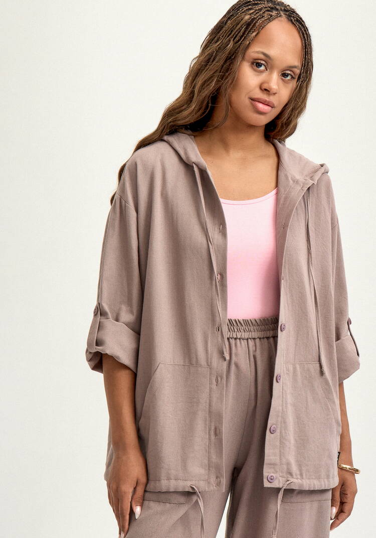 Пыльник изо льна с капюшоном шир.  750, рис. 7