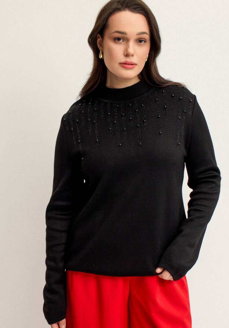 Джемпер с жемчугом и метанитью шир.  750, рис. 23