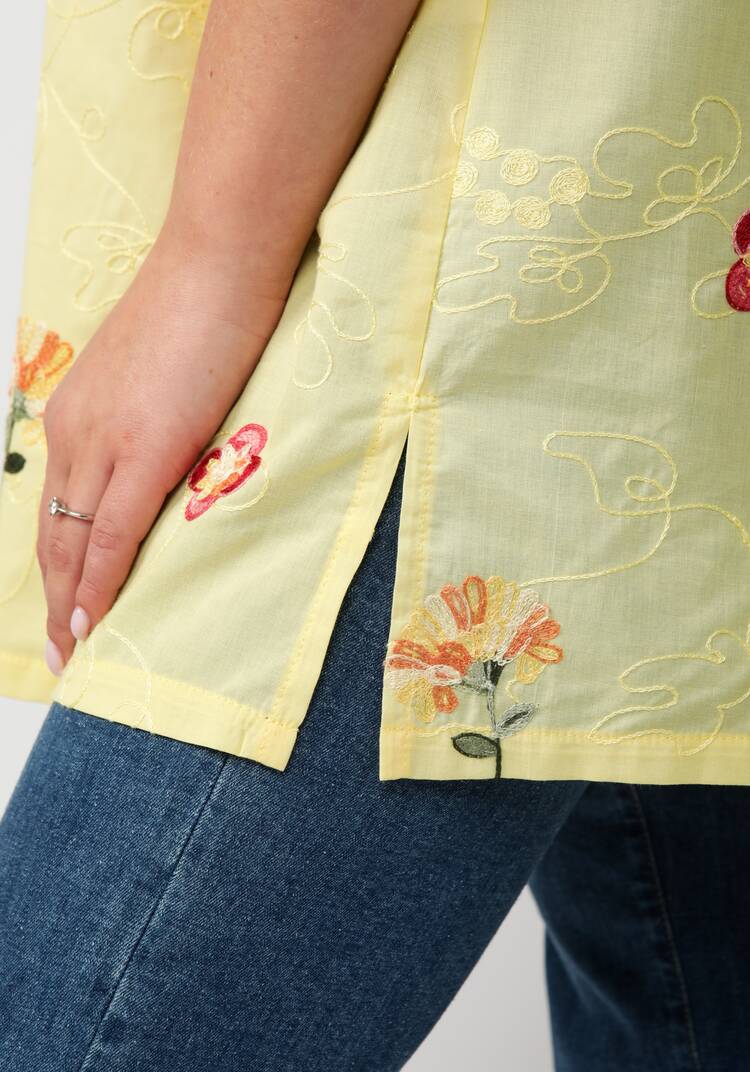 Блуза свободного кроя с цветочной вышивкой шир.  750, рис. 15