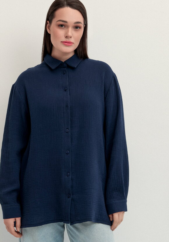 Рубашка муслиновая свободного кроя шир.  580, рис. 28