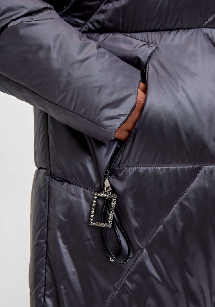 Пальто зимнее с мерцающей тканью шир.  750, рис. 13