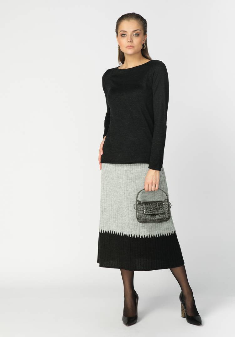 Юбка женская с контрастной полосой по низу шир.  750, рис. 8