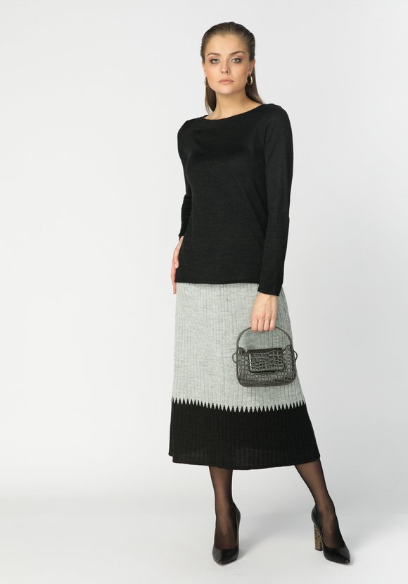 Юбка женская с контрастной полосой по низу шир.  580, рис. 8