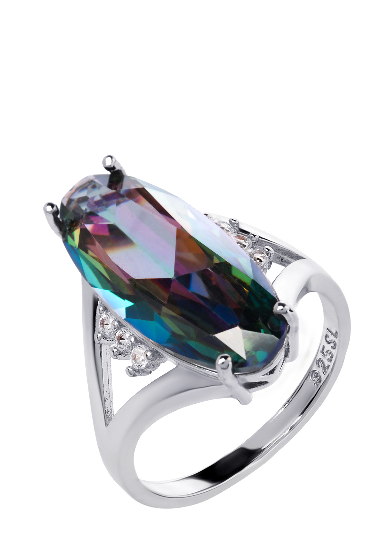 Комплект "Лианелия" Бриллианит Натюр, цвет мультиколор, размер 18 перстень, подвески - фото 3