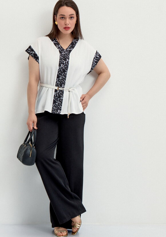 Блуза с леопардовой окантовкой шир.  580, рис. 15