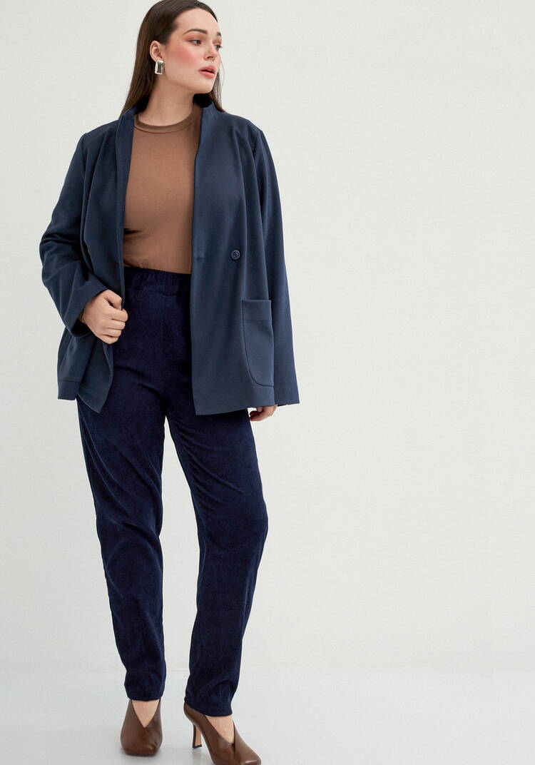 Брюки из микровельвета с комфортным поясом шир.  750, рис. 44