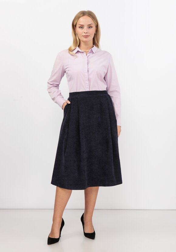 Юбка свободного кроя вельветовая с карманами шир.  580, рис. 7