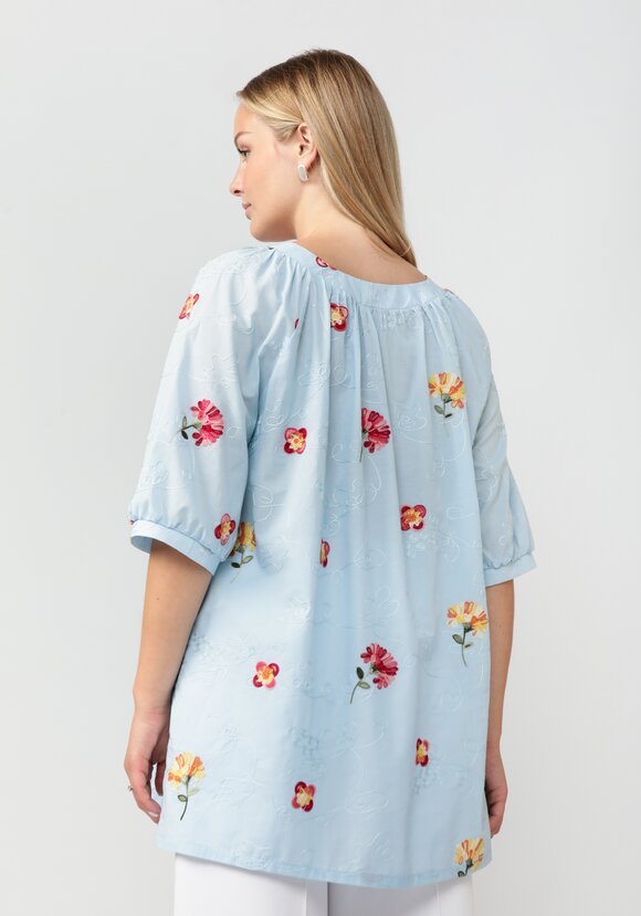 Блуза свободного кроя с цветочной вышивкой шир.  580, рис. 24