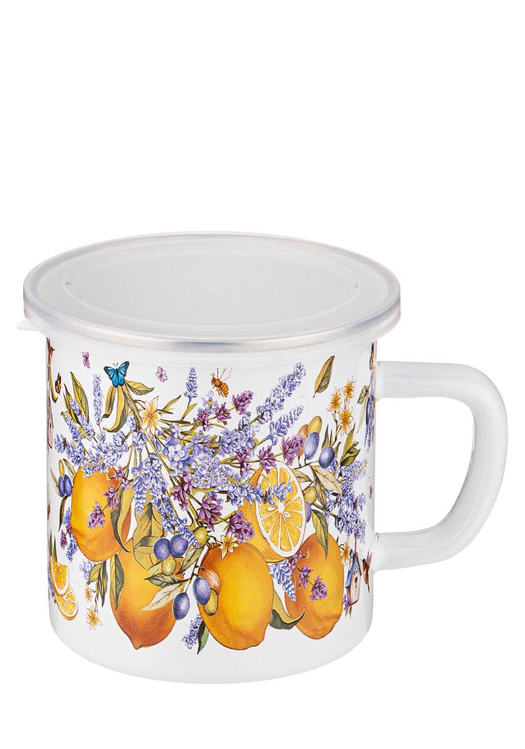 Кружка эмалированная с пластиковой крышкой шир.  750, рис. 13