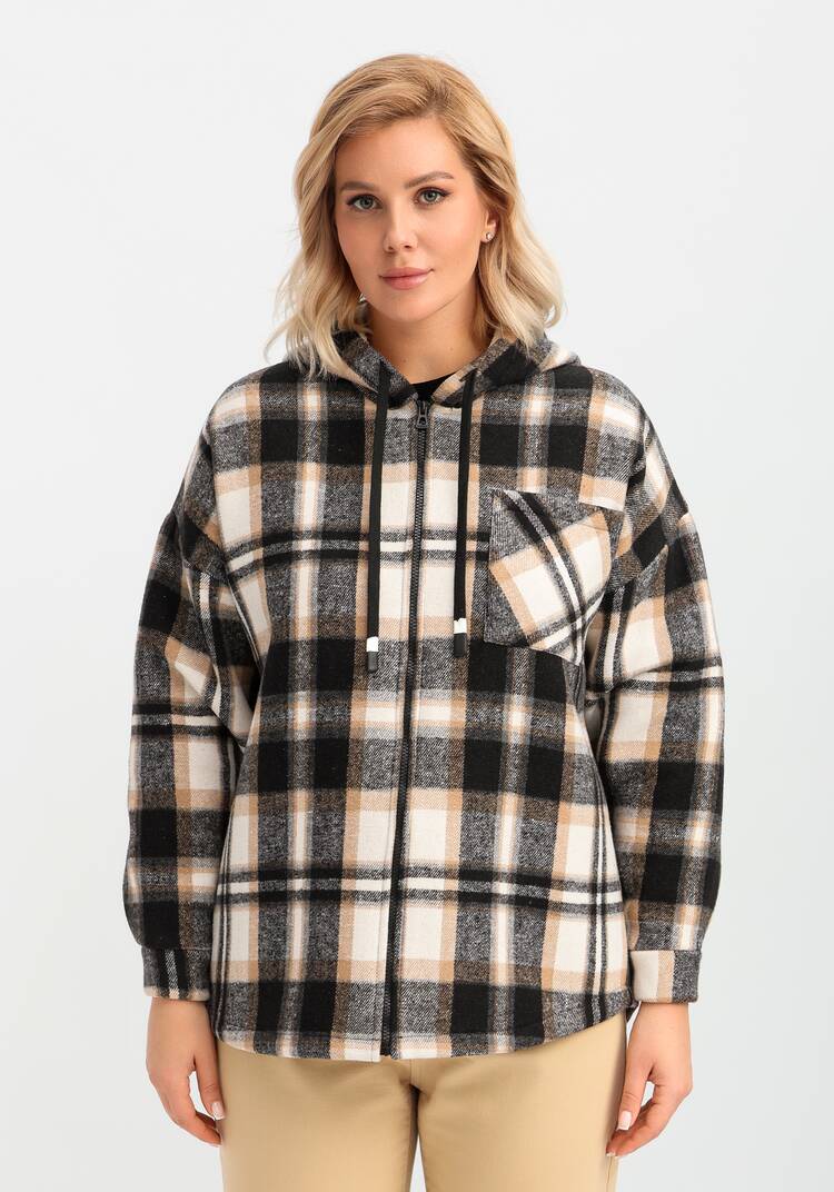 Толстовка утеплённая в клетку шир.  750, рис. 4