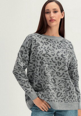 Джемпер с леопардовым принтом