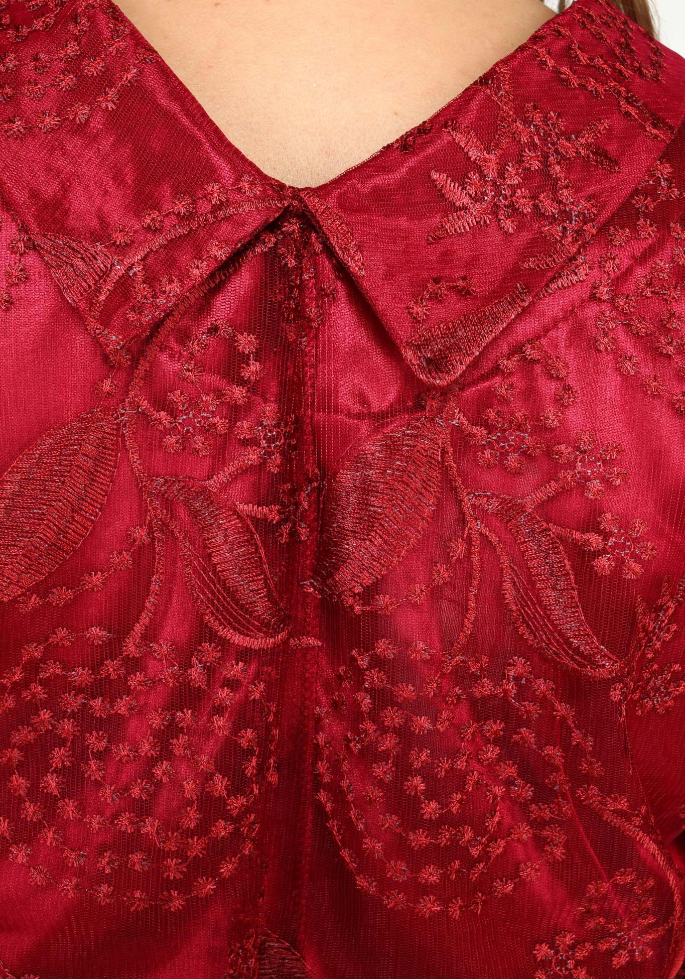 Платье гипюровое с имитацией двойки Bel Fiore, размер 48, цвет красный - фото 9