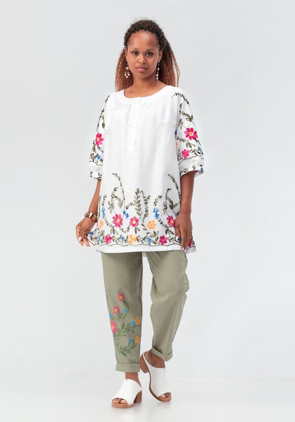 Блуза с цветочной вышивкой и рукавом реглан шир.  580, рис. 26
